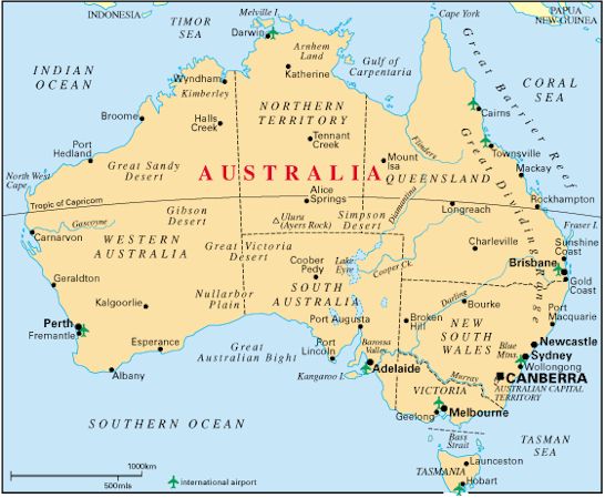 Australia Map Cities